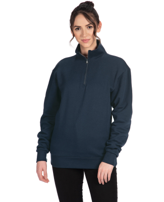 Next Level Apparel 9643 Unisex Fleece Quarter-Zip in Midnight navy