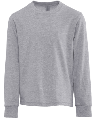 Next Level Apparel 3311 Youth Cotton Long Sleeve T in Heather grey