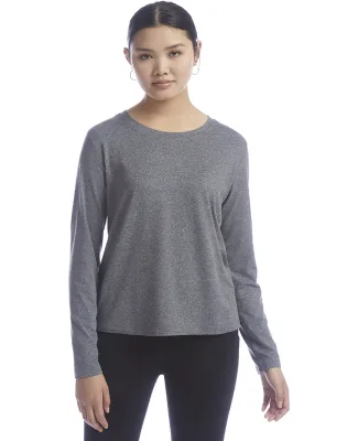 Champion Clothing CHP140 Ladies' Cutout Long Sleev in Ebony heather