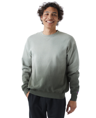 Champion Clothing CD400D Unisex Dip Dye Crew in Army ombre