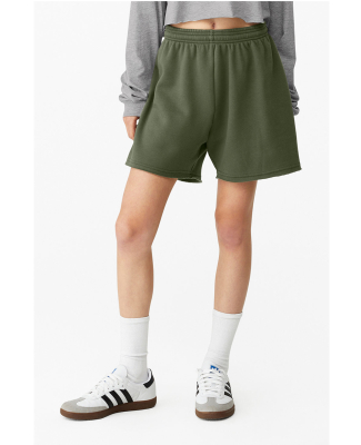 Bella + Canvas 3797 Ladies' Cutoff Sweat Short in Military green