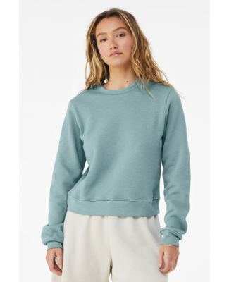 Bella + Canvas 7511 Ladies' Classic Pullover Crewn in Heather blue lagoon