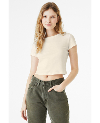 Bella + Canvas 1010 Ladies' Micro Ribbed Baby Tee in Solid natural blend