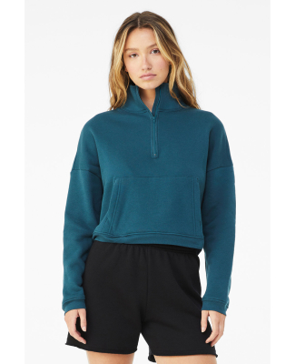 Bella + Canvas 3953 Ladies' Sponge Fleece Half-Zip in Atlantic