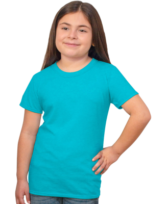 Bayside Apparel 37100 Youth Princess T-Shirt in Heather blondie blue