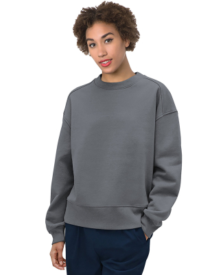 Bayside Apparel 7702BA Ladies' Crewneck Sweatshirt in Charcoal