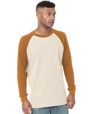 Bayside Apparel 8211 Men's Heavyweight Waffle Knit in Cream/ caramel brown