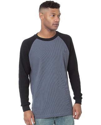 Bayside Apparel 8211 Men's Heavyweight Waffle Knit in Dark grey/ black