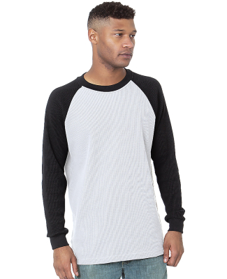 Bayside Apparel 8211 Men's Heavyweight Waffle Knit in White/ black