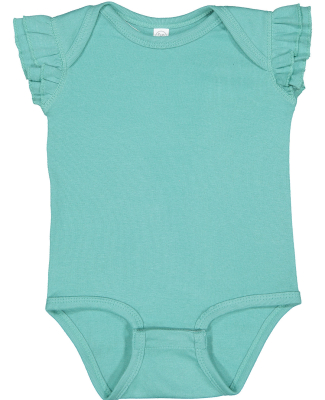 Rabbit Skins 4439 Infant Flutter Sleeve Bodysuit in Saltwater