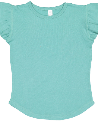 Rabbit Skins 3339 Toddler Flutter Sleeve T-Shirt in Saltwater