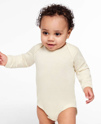 Rabbit Skins 4421 Infant Long Sleeve Jersey Bodysu in Natural