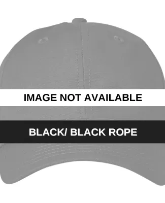 Big Accessories BA640 Lariat 6-Panel Cap Black/ Black Rope