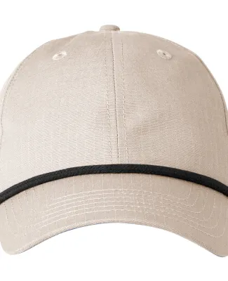 Big Accessories BA640 Lariat 6-Panel Cap in Khaki/ blk rope