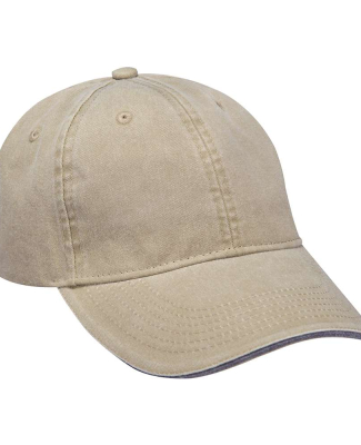 Adams Hats LP107 Icon Semi-Structured Sandwich Vis in Khaki / black