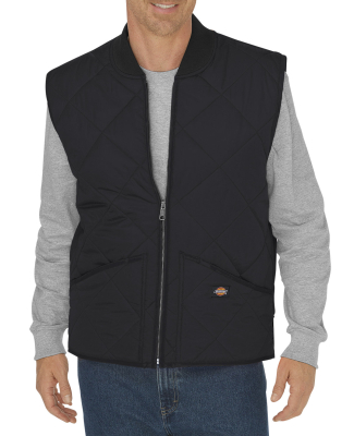Dickies TE242 Unisex Diamond Quilted Nylon Vest in Black