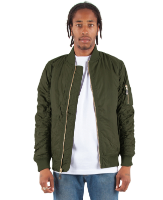 Shaka Wear SHBJ Adult Bomber Jacket in Olive