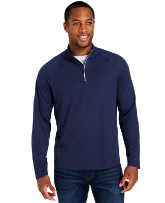 Core 365 CE418 Men's Origin Performance Pique Quar in Classic navy heather/ carbon