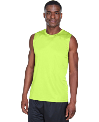 Team 365 TT11M Men's Zone Performance Muscle T-Shi in Safety yellow