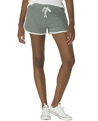 Boxercraft R65 Ladies' Relay French Terry Short in Granite/ white