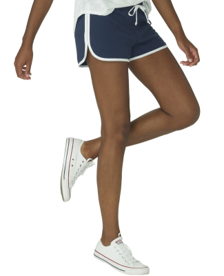 Boxercraft R65 Ladies' Relay French Terry Short in Navy/ white