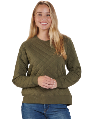 Boxercraft R08 Ladies' Quilted Jersey Sweatshirt in Olive