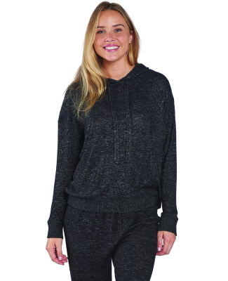 Boxercraft BW1501 Ladies' Cuddle Soft Hooded Sweat in Black heather