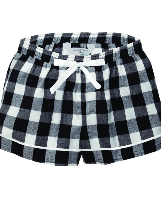 Boxercraft BW6501 Ladies' Flannel Short in Black/ white buffalo plaid