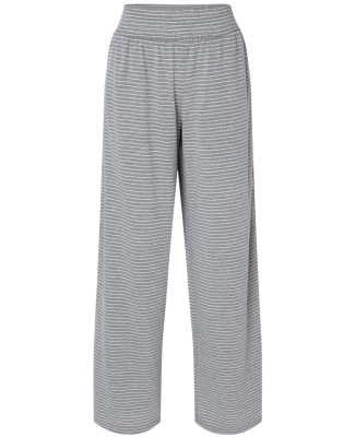 Boxercraft BW6615 Ladies' Evelyn Stripe Wide Leg P in Oxford/ white