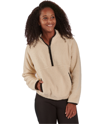 Boxercraft BW8501 Ladies' Everest Pile Fleece Half in Natural/ black