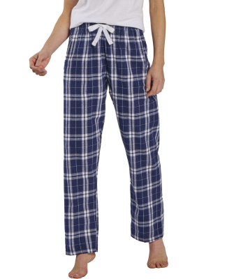 Boxercraft BW6620 Ladies' 'Haley' Flannel Pant wit in Navy/ silver