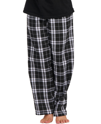 Boxercraft BY6624 Youth Polyester Flannel Pant in Black/ white