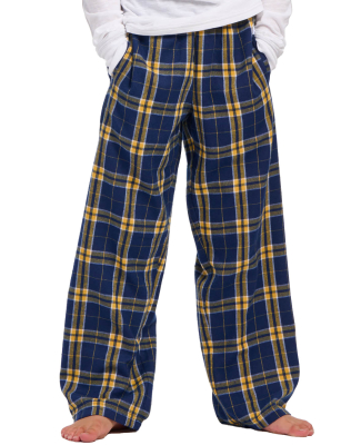 Boxercraft BY6624 Youth Polyester Flannel Pant in Navy/ gold