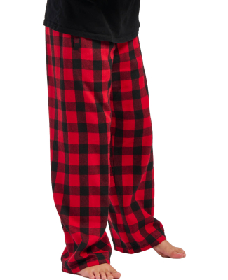 Boxercraft BY6624 Youth Polyester Flannel Pant in Red/ black buffalo