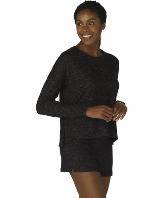 Boxercraft L06 Ladies' Cuddle Soft Boxy Crewneck S in Black heather