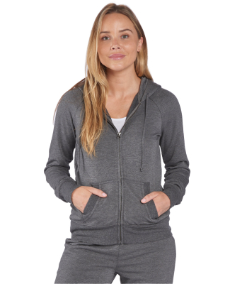 Boxercraft BW5201 Ladies' Dream Fleece Hooded Full in Black heather