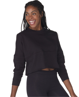 Boxercraft BW3515 Ladies' Cropped Retro Pom Pom Je in Black