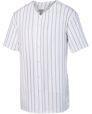 Augusta Sportswear 1686 Youth Pin Stripe Baseball in White/ black