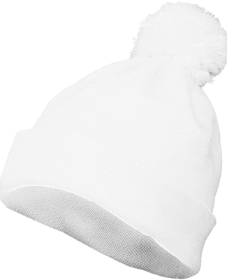 Augusta Sportswear 6816 Two Layer Acrylic Knit Pom in White