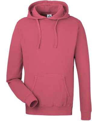 J America 8730 Unisex Pigment Dyed Fleece Hooded S in Garnet
