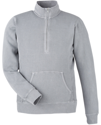 J America 8732 Unisex Pigment Dyed Fleece Quarter- in Cloud