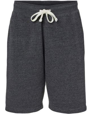 J America 8855 Unisex Triblend Fleece Short in Black triblend