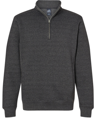 J America 8717 Unisex Heavyweight Quarter-Zip Swea in Charcoal heather