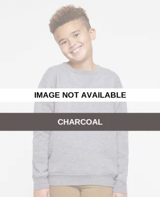 LA T 2225 Youth Elevated Fleece Crew Charcoal