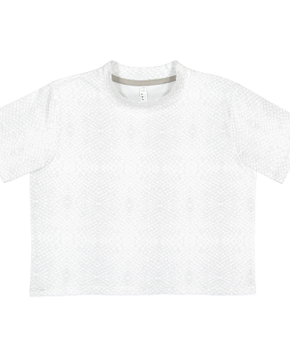 LA T 3518 Ladies' Boxy T-Shirt in White reptile
