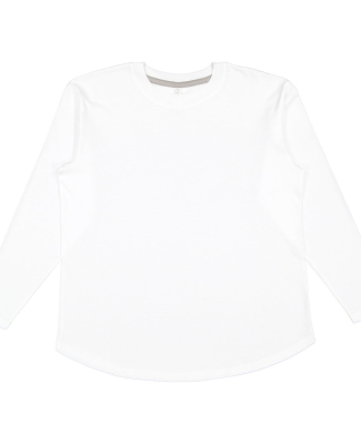 LA T 3508 Ladies' Relaxed  Long Sleeve T-Shirt in White