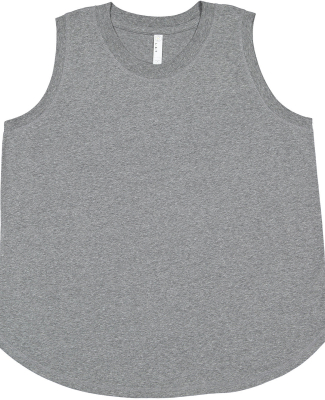 LA T 3892 Ladies' Curvy Relaxed Tank in Granite heather