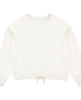 LA T 3528 Ladies' Boxy Cropped Fleece Sweatshirt in Natural heather