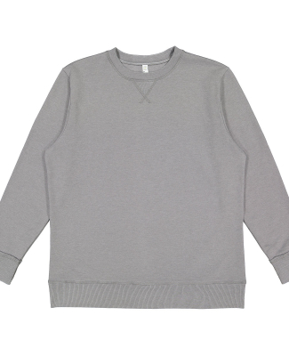 LA T 6935 Adult Vintage Wash Fleece Sweatshirt in Washed grey