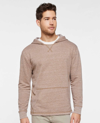 LA T 6936 Adult Vintage Wash Fleece Hooded Sweatsh in Weathered coyote brown